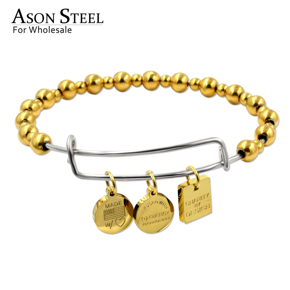 Женский браслет из нержавеющей стали ASONSTEEL золотистого цвета 316L с Эйфелевой