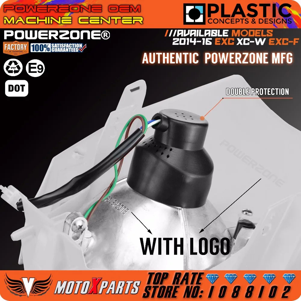 Фара Powerzone с наклейкой для KTM SX F EXC XCF SMR 2016 14 15 |