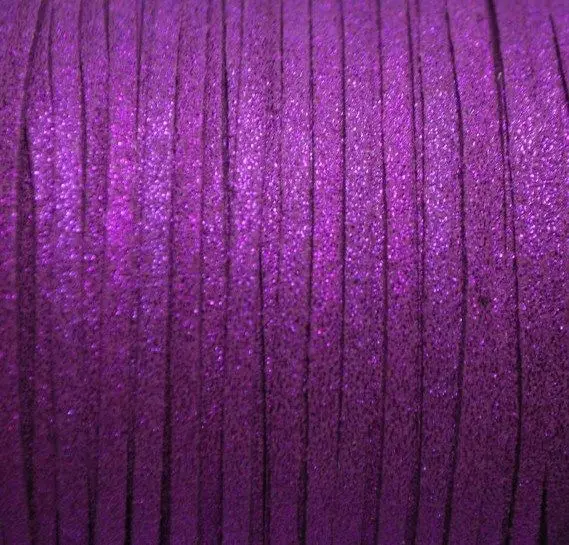 Плоский шнурок из искусственной замши металлического цвета 3 мм цветной кожаный