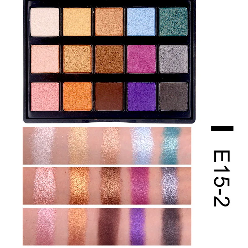 Popfeel 15 Colors Matte Eyeshadow Palette Shimmer Glitter Makeup Waterproof Long Lasting Metallic Natural Eye Shadow |