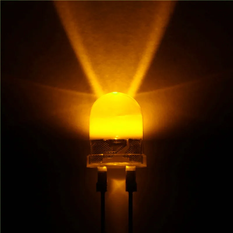 

1000pcs LED 10mm LED 0.5W Yellow LedS High Power Light 200Kmcd Round top Urtal Bright Lamp Light Bulb 10MM Emitting Diodes