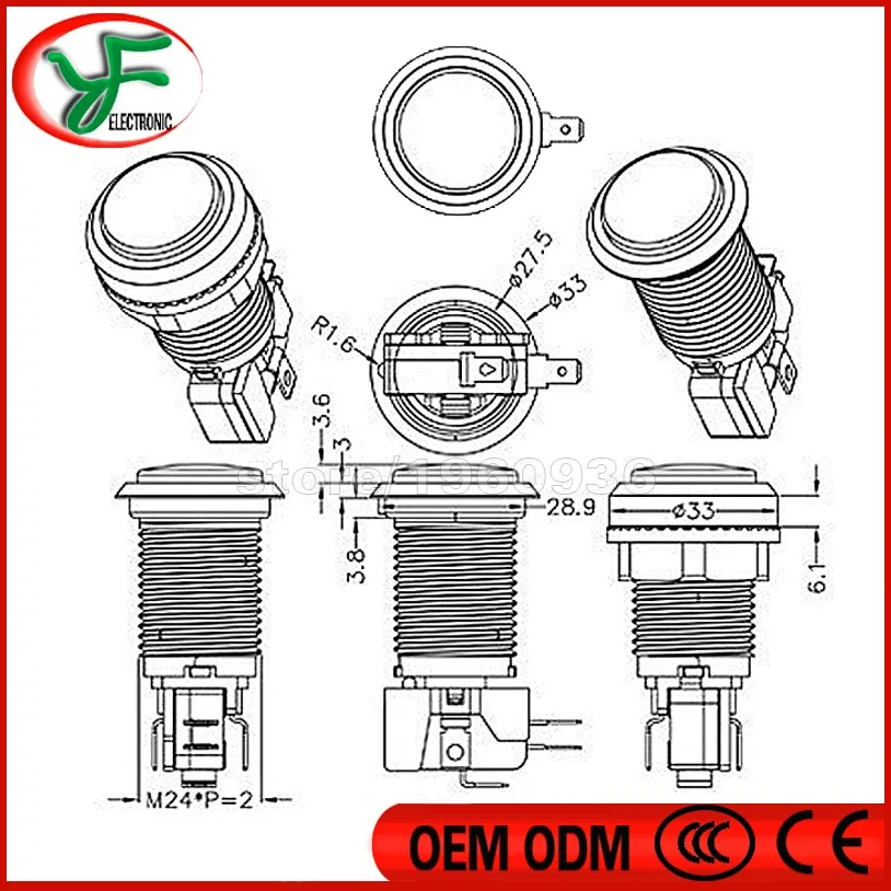 Бесплатная доставка 5 шт./лот старт Аркады Кнопка с микропереключателем для