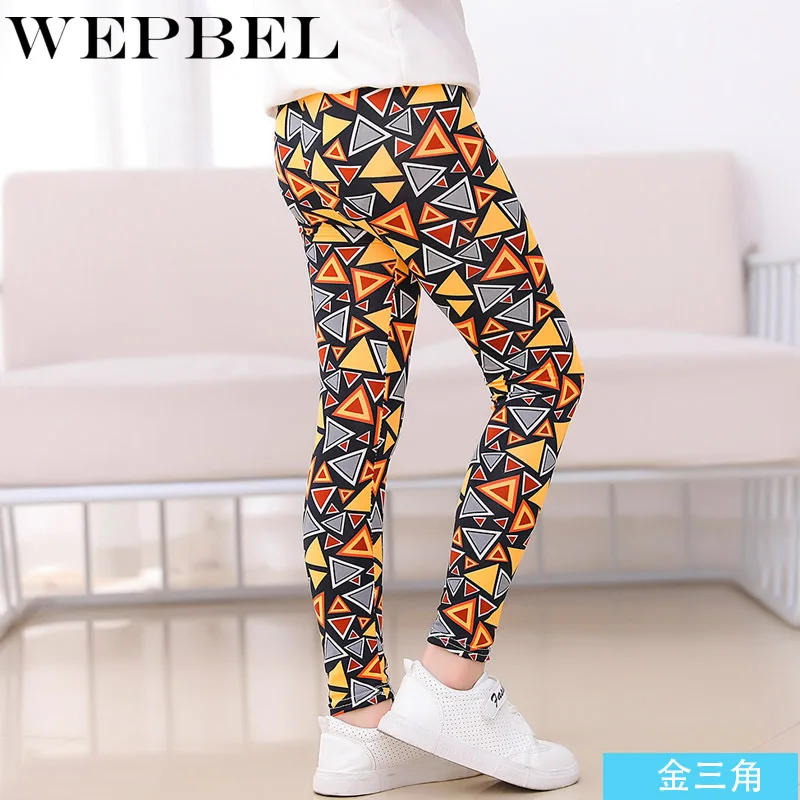 WEPBEL/Леггинсы с принтом для девочек Одежда маленьких Детские обтягивающие
