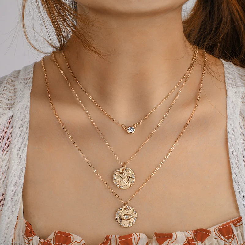 Tocona ожерелье в богемном стиле с жемчужинами и стразами многослойная золотая