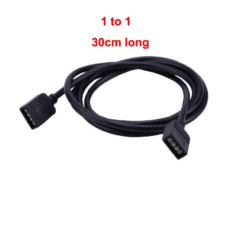 1 to 1 30cm Цветная(RGB) удлинительный кабель-1 шт. 1/2/3/4 разветвитель и гнездовой разъем для 4 pin 12 V SMD 3528 5050 RGB светодиодный гибкая лампа Рубан 10 шт - Цвет: 1 to 1 30cm