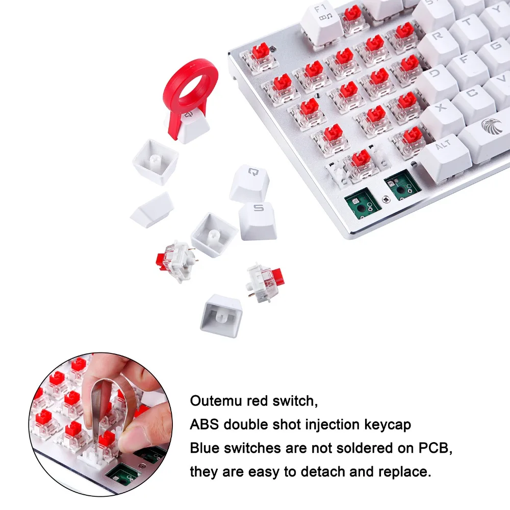 

Z-88 Small Mechanical Keyboard RGB Backlit 81 Keys Compact Size Gaming Keyboard Mechanical Red Switches