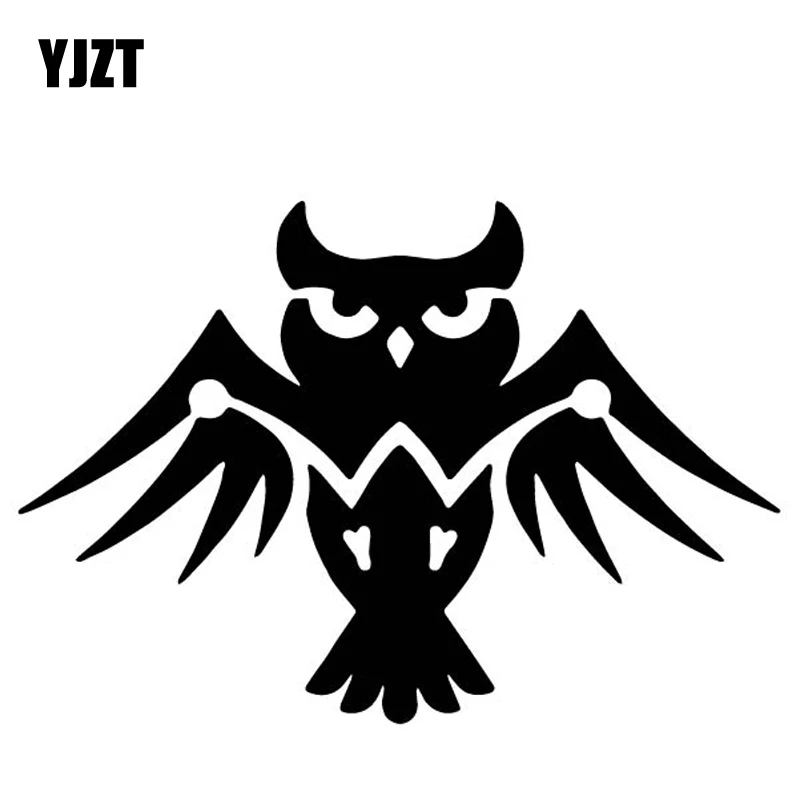 

YJZT 16.6CM*11.3CM Owl Cartoon Pattern Decor Car Sticker Car Door Accessories Vinyl Decal Black/Silver C4-2170