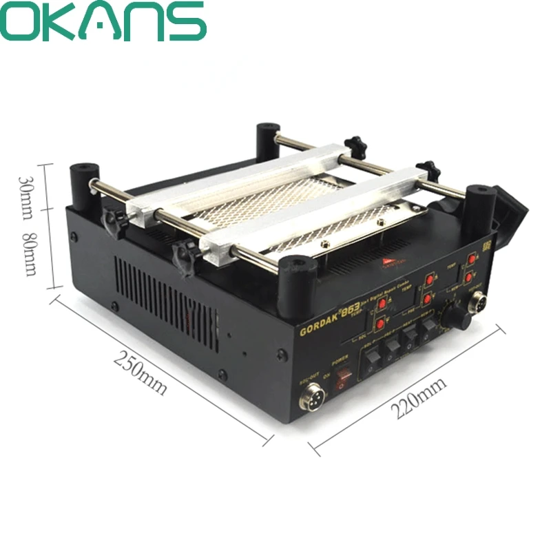 Gordak 863 3 в 1 цифровой тепловой пистолет Горячего Воздуха BGA паяльная станция +