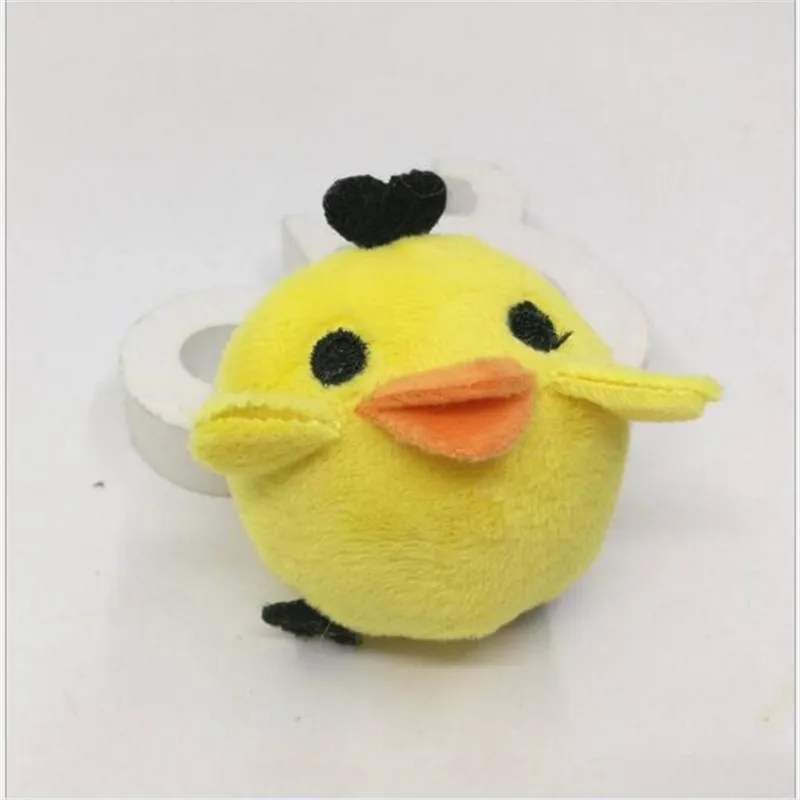 

1pcs / lot MINI pluse animals toys cute Meng chicken small yellow chicken plush toys mobile phone chain for girl HANDANWEIRAN