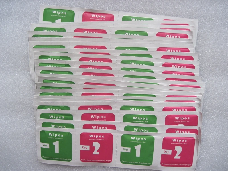 10000sets Wet Dry Wipes + Dust-absorber Cleaning Cloth for Tempered Glass Film Screen Protector