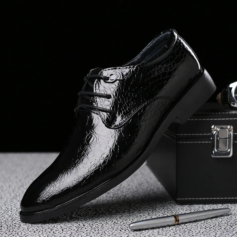 Модная дизайнерская мужская кожаная обувь из кожи рыба Змея Роскошная брендовая