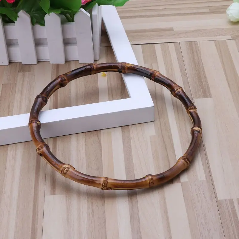 1 x круглые бамбуковые сумки ручки для Сумочка ручной работы DIY аксессуары хорошее