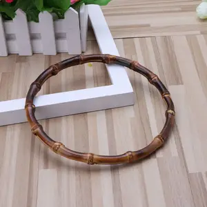 1 x круглые бамбуковые сумки ручки для Сумочка ручной работы DIY сумки аксессуары хорошее качество 15x15cm
