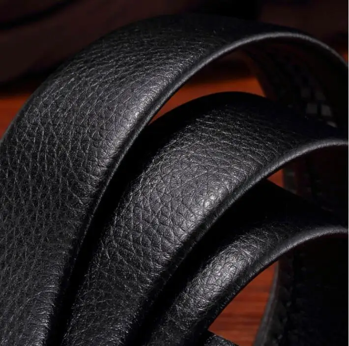 Ремень мужской из 2017 натуральной кожи автоматический черный с металлической