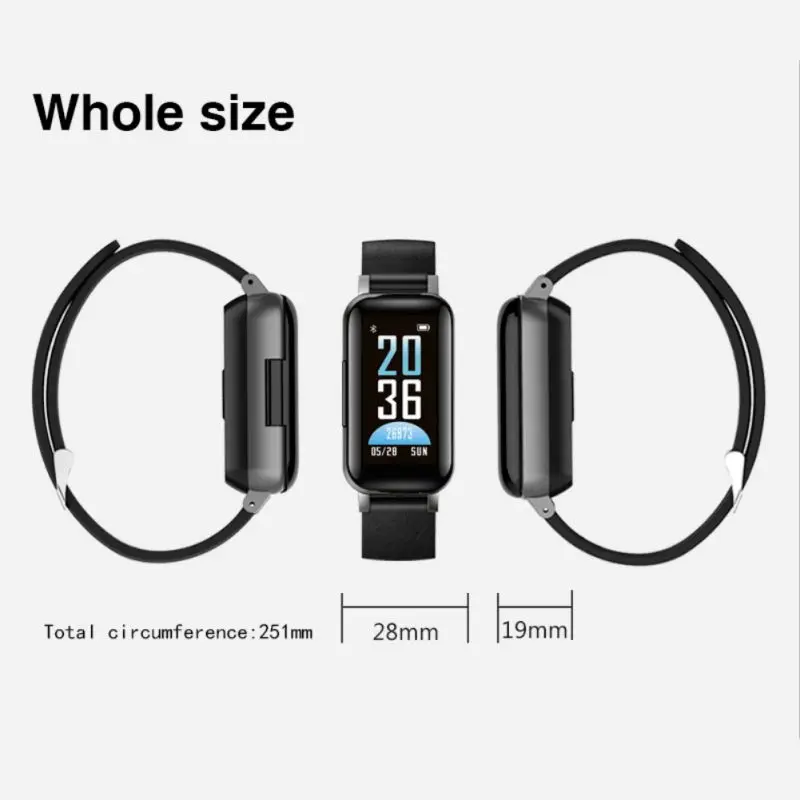 Адаптер 2-в-1 для bluetooth-гарнитуры и сенсорный экран Управление смарт-браслет, монитор сердечного ритма Smartwatch/Портативный Беспроводной бинауральные наушники