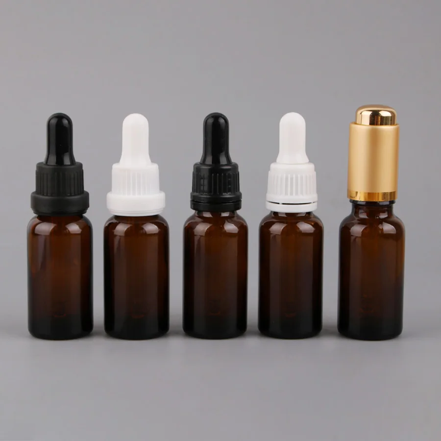 Merx Beauty оптовая продажа 16 шт 20 мл/2/3 floz блестящие коричневые капельницы стеклянные