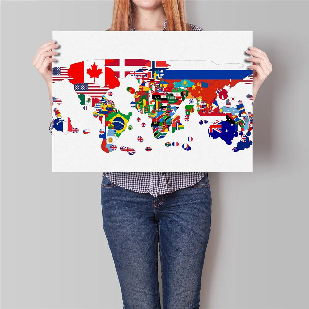 world map Ностальгия карта Европа старый винтажный флаг плакат печать ретро Бумага плакат винтажная живопись Гостиная Наклейка на стену 30x42 см - Цвет: world map