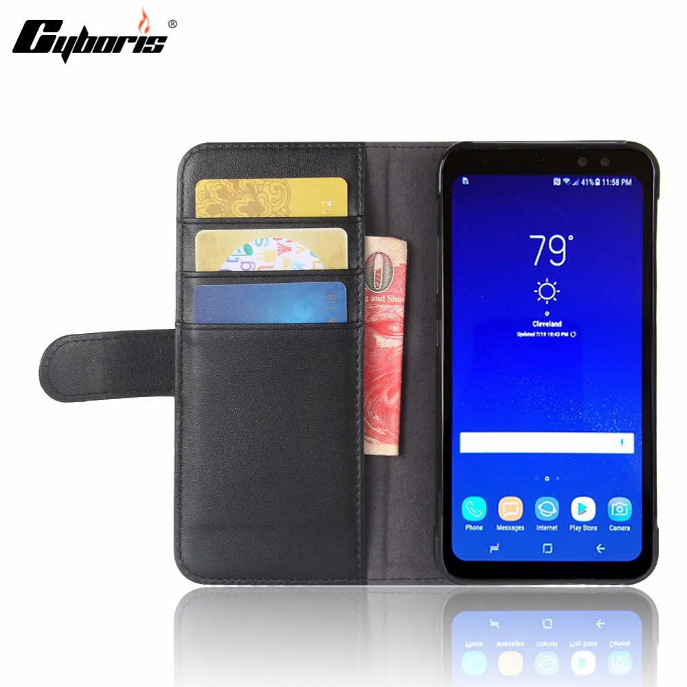 Чехол книжка CYBORIS из натуральной кожи для Samsung Galaxy S8 Active G892A 5 8 дюйма| |