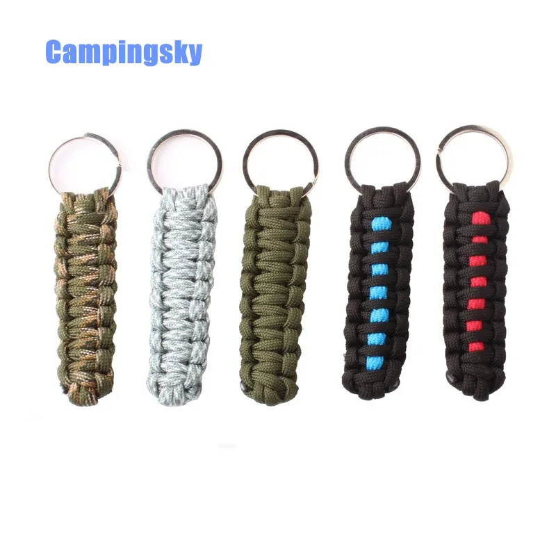 

CAMPINGSKY 550 Paracord Lanyard Chain Keyring Handmade For Key Flashlight Black,Climbing Camping survival equipment,paracord 550