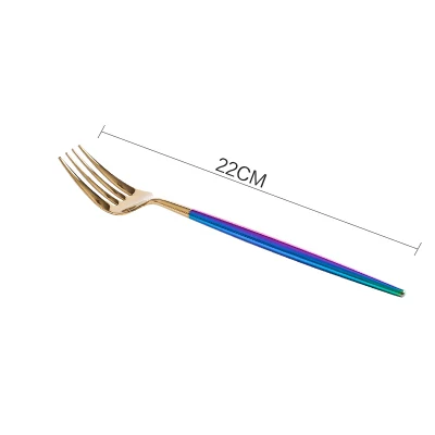 Gold-Dinner Fork Набор столовых приборов из нержавеющей стали, столовые вилки, ножи, кофейные ложки, столовая посуда, роскошные западные столовые приборы, домашняя ресторанная посуда, поставщик - Цвет: Gold-Dinner Fork
