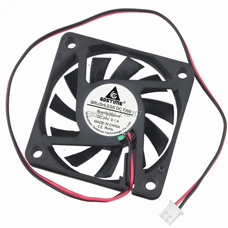 

20PCS Gdstime 2Pin DC 24V 6cm 60x60x10mm Computer PC Case Brushless Cooler 60mm Cooling Fan