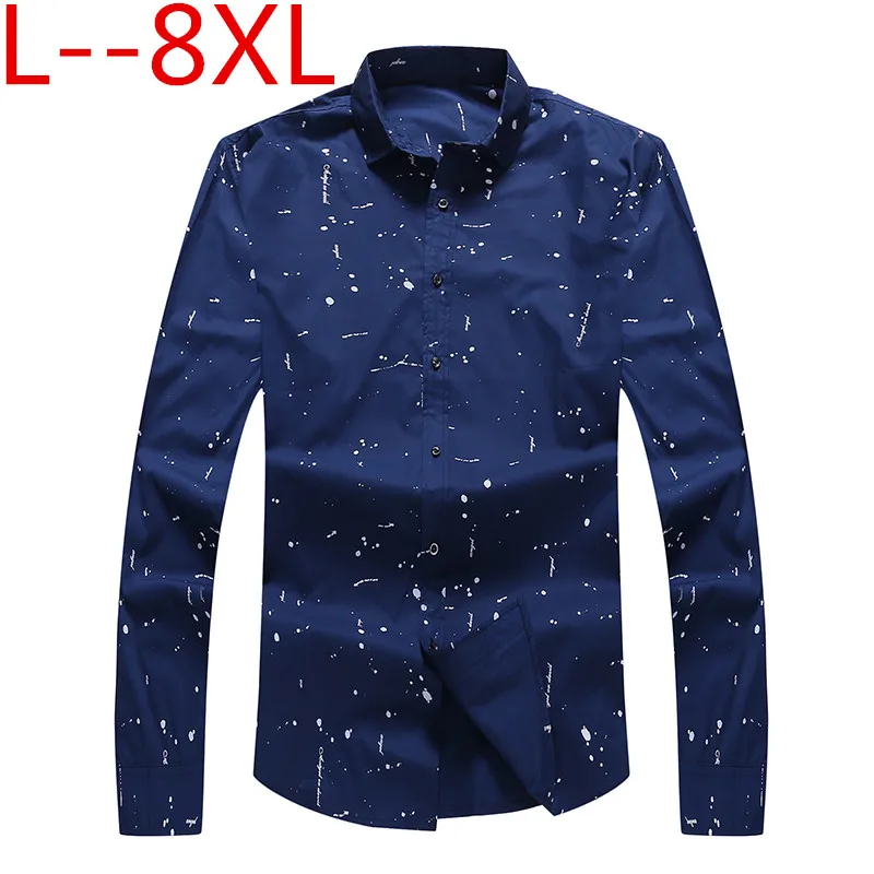 10XL 8XL 6XL 2018 мужские повседневные рубашки с длинным рукавом свободные Camisas Para Hombre