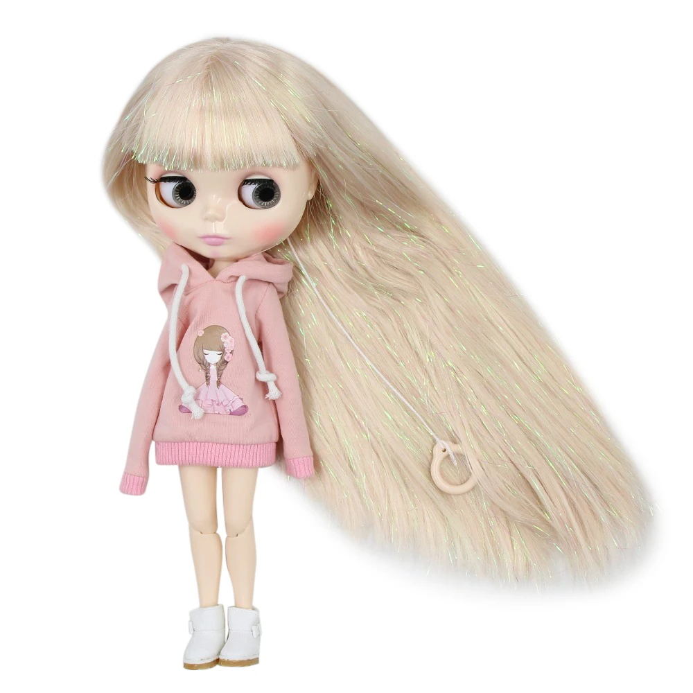 Фабрика blyth кукла сустава тела белая кожа M-47-280BL3139 блестящие светлые волосы с челкой 30 см 1/6, подарок для девочки