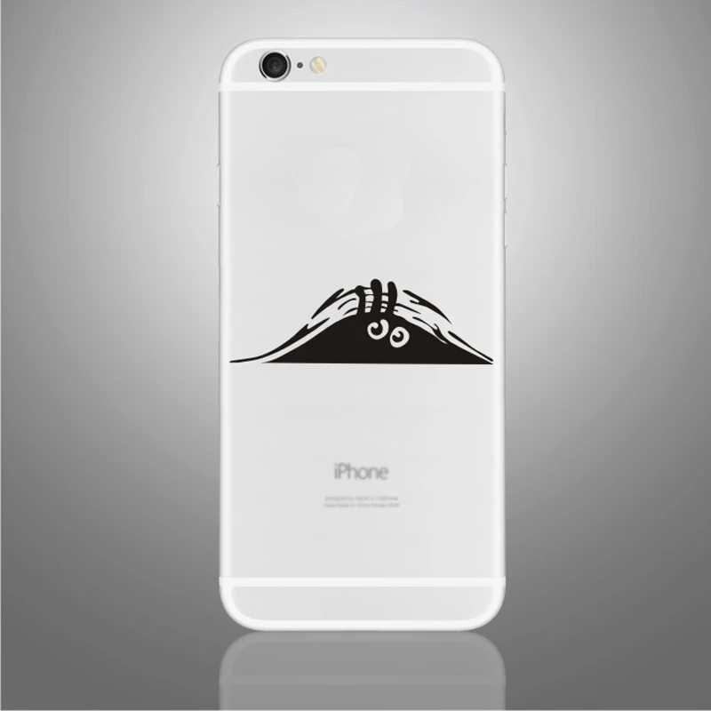 Мультфильм черный винил Стикеры s для iPhone X, для iPhone 6/7/8 Plus украшения кожного покрова для iPhone XS частичный стикер