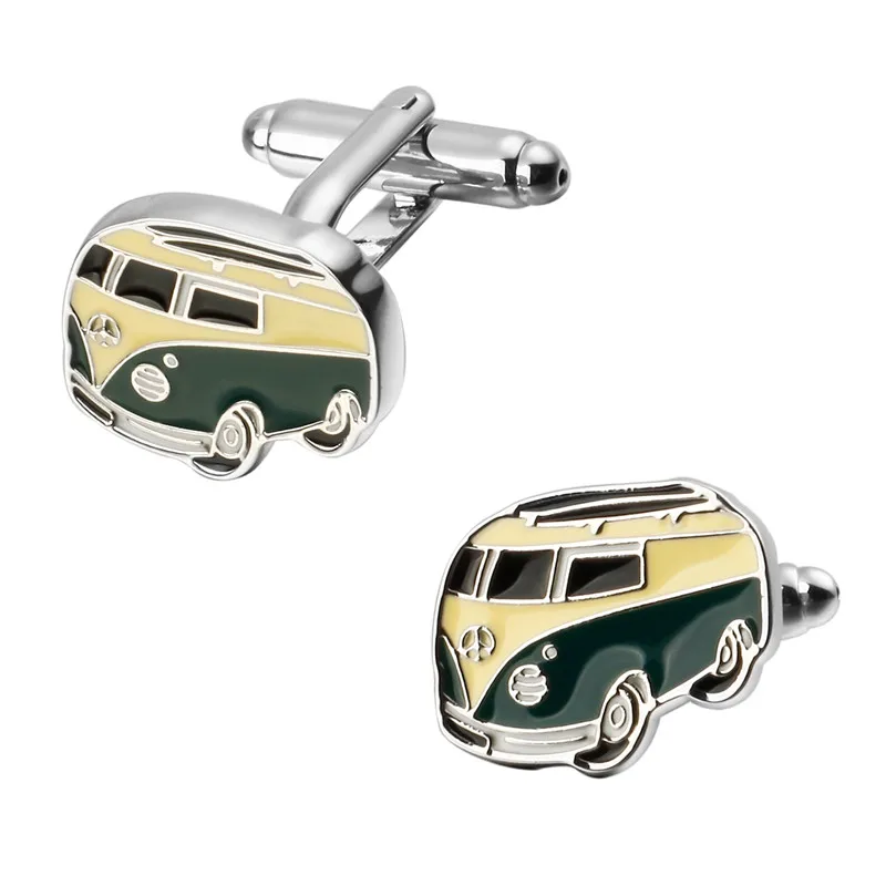 XKZM модная Роскошная рубашка зеленого и желтого цвета запонки для мужчин