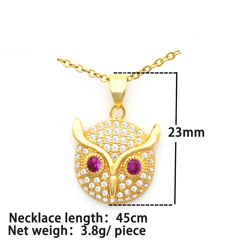 Fashion Pendant Necklace Owl head Crystal Aolly 18&quotChain | Украшения и аксессуары
