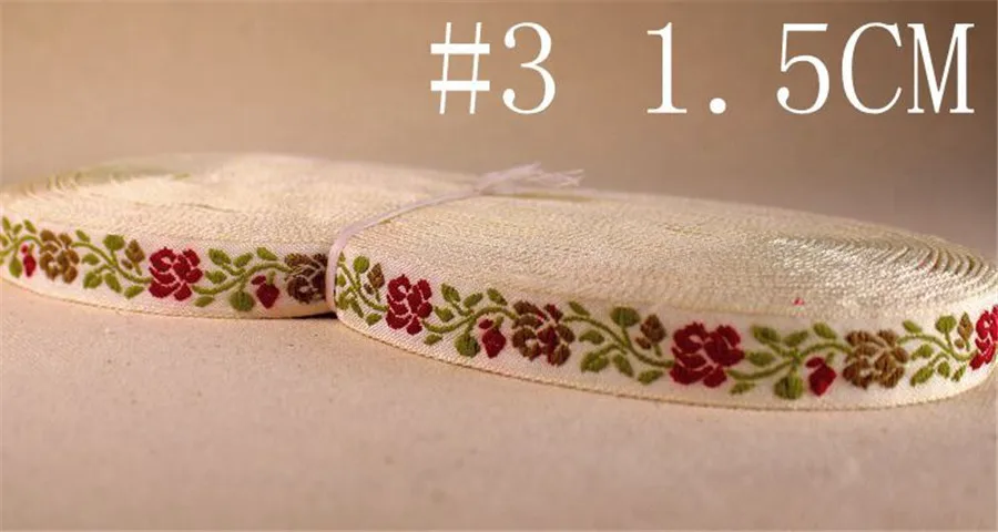 20 ярдов * 5/8 &quotЖаккард Национальный ретро кружева ленты красный синий и вышитые