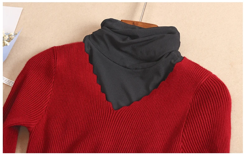 Классическая рубашка с фальшивым воротником кружевная отворотом теплая блузка