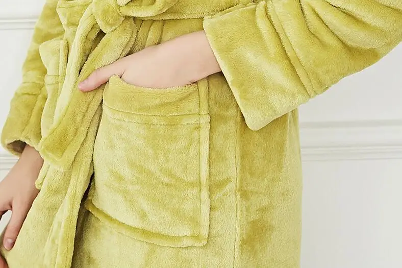 Winter Robe Female Velvet Robes Women Long Sleepwear Elegant Ankle-Length Ladies Beige Hooded ladies Bathrobe 3 color | Женская одежда