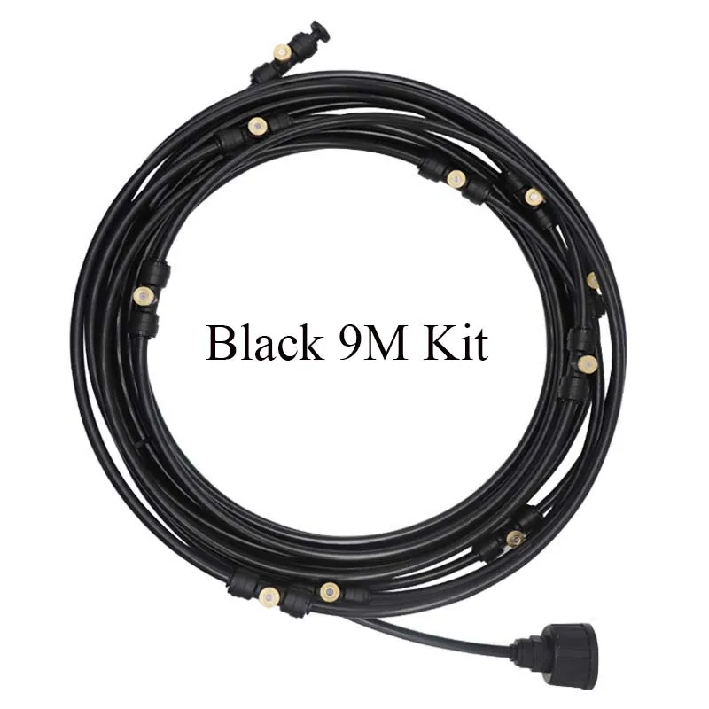 Black 9M Kit 6 м-18 м несколько цветов Открытый Сад Вода Туман система охлаждения воды туман система для цветов растений - Цвет: Black 9M Kit