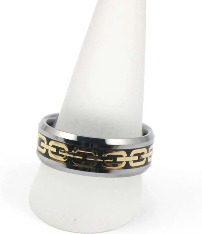 Высокое качество 3 вида цветов Ювелирное кольцо Золотая цепочка узор вольфрам