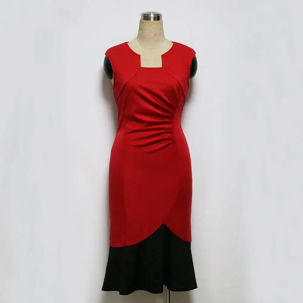 Мода Повседневная Элегантный Оболочка Рукавов Труба Лето Женщины Русалка Dress Sexy