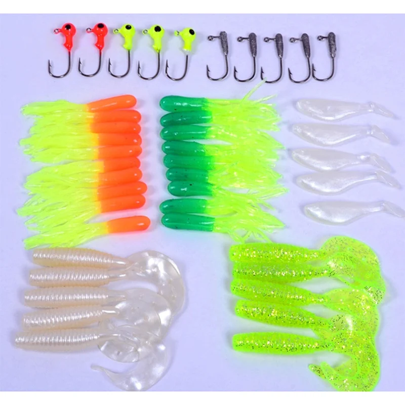 2018 Value Novice Recommended: Lure Bait Kit Soft Set 35 + 10 Head Hook Insect Black Sea Bass | Спорт и развлечения