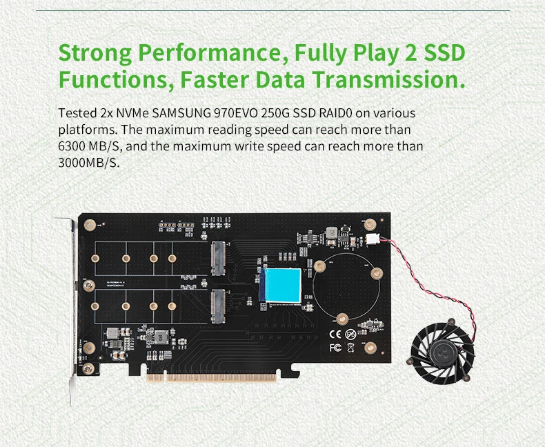 Ioctrest dual M.2 NVMe порты для PCIe 3,0x16 bifurcation riser контроллер Поддержка не-bifurcation материнская плата asmedia2824 чипсет