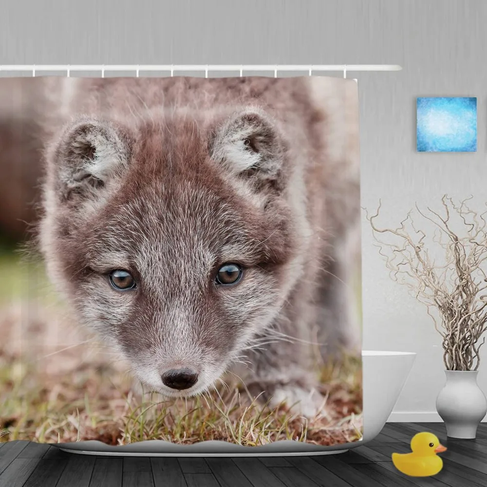 Занавески для душа Arctic Fox Cub занавески ванной защита природы и диких животных