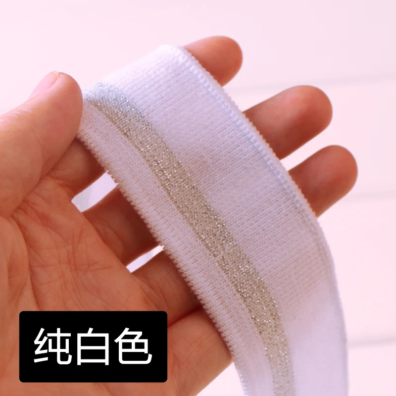 pure white Хлопок Футболка Вырез эластичный воротник манжеты отделка для одежды аксессуары ткань - Цвет: pure white