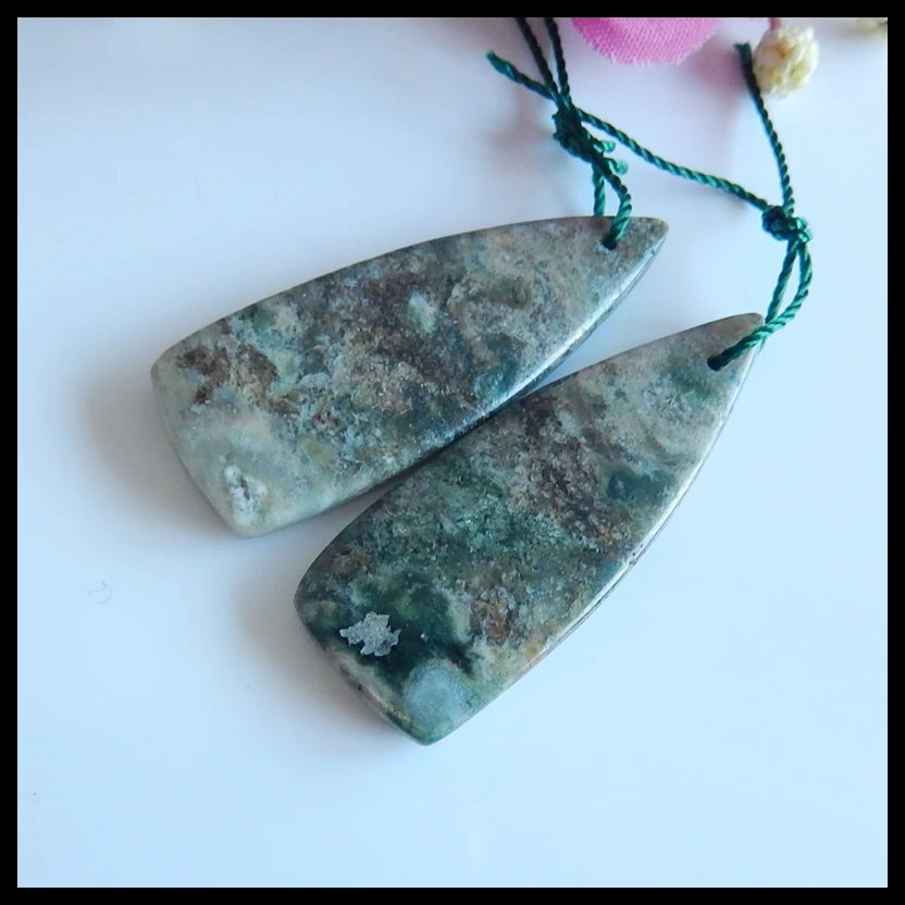Birthday gift Fashion Jewelry Ocean jasper Gemstone women earring bead 37x15x5mm 9.0g | Украшения и аксессуары