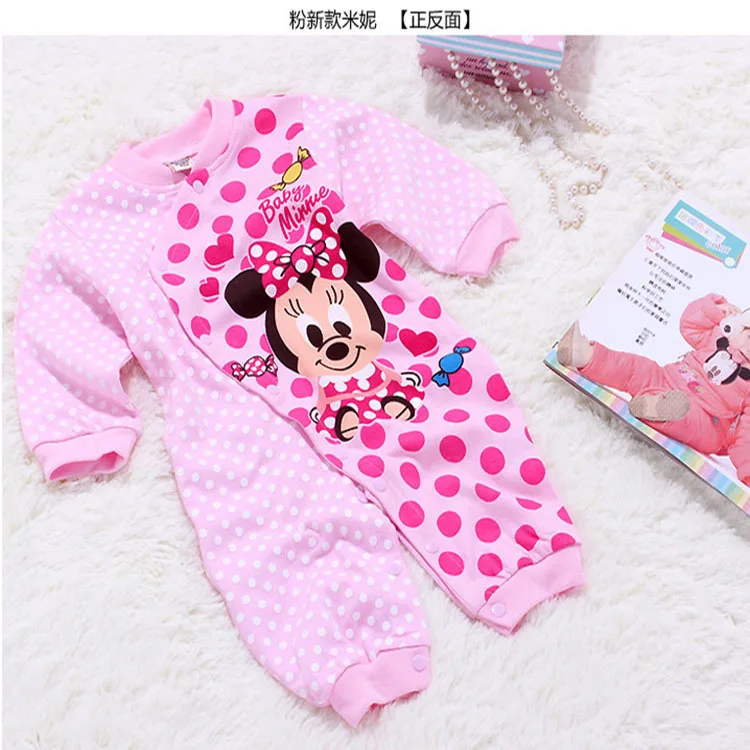 Infantil Детские Onesie Микки и Минни Маус Комбинезоны для детей с изображением героев