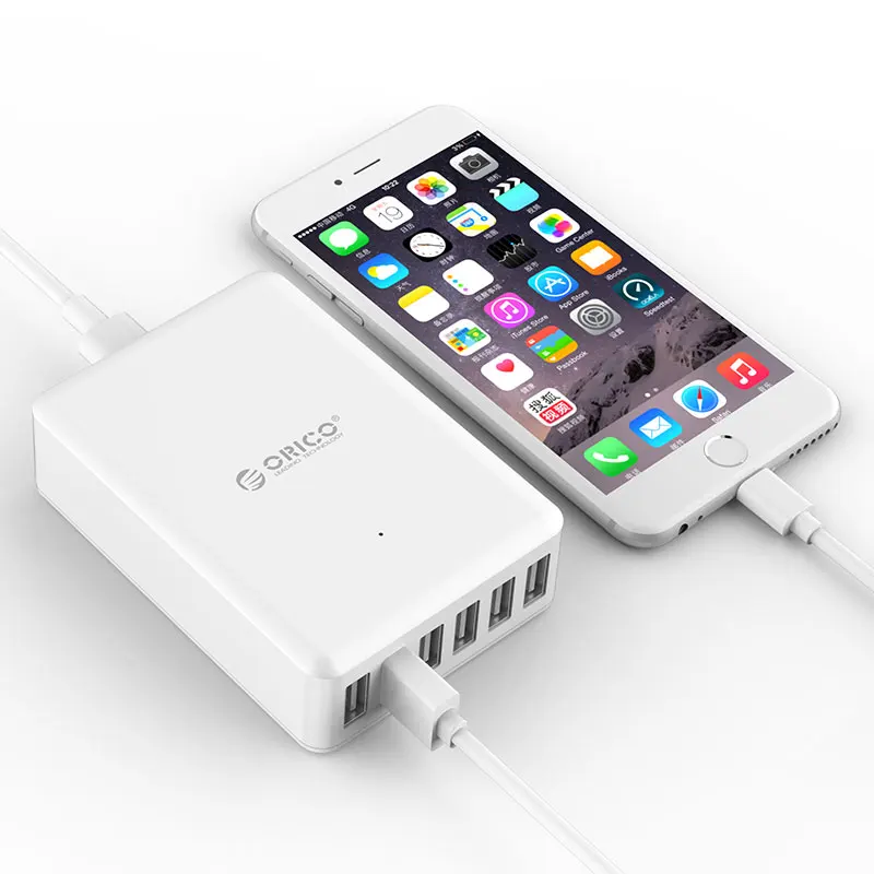 ORICO 6 портов 5V2.4A 50 Вт макс. выход настольное умное USB зарядное устройство мобильный
