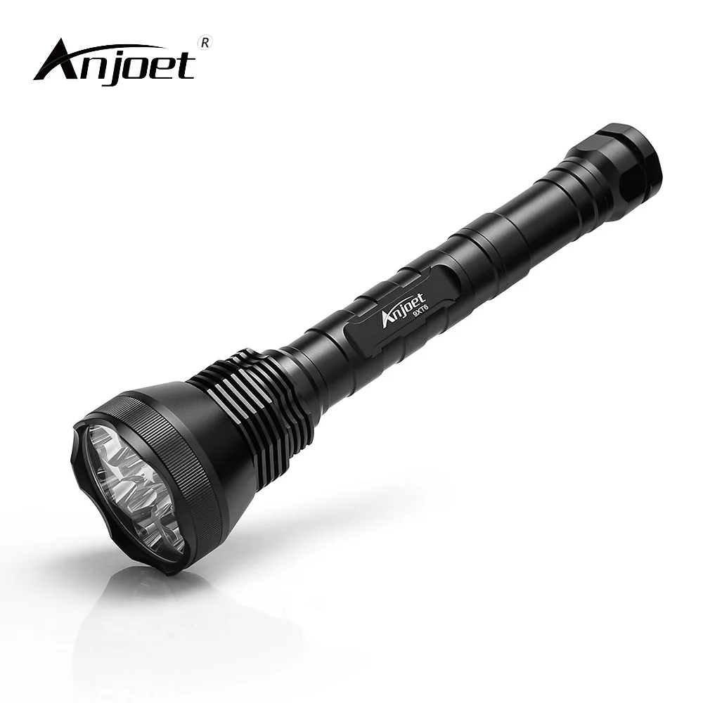 ANJOET 5 Mode High Power LED Flashlight Super bright  9-XML T6 Torch Waterproof torches for Camping