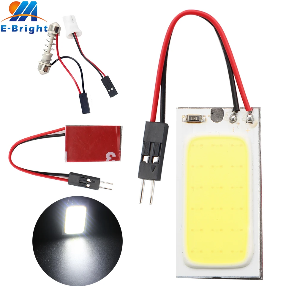 200 шт./лот белые COB 18 SMD Светодиодные панельные светильники 40 мм * 20 12 В с Festoon + T10