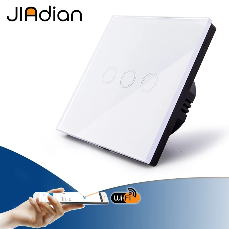 JIADIAN 1/2/3 банды Wi Fi сенсорный выключатель настенный светильник Панель