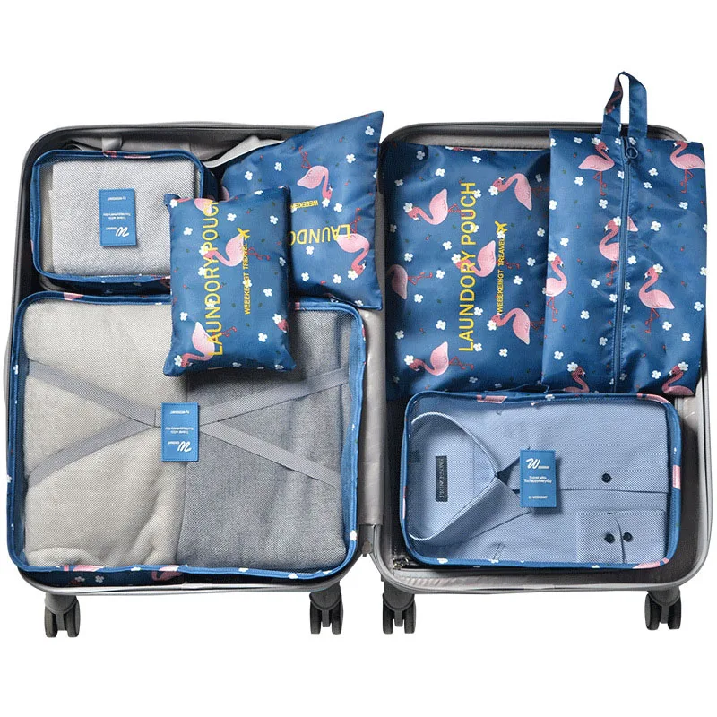 7 шт./компл. Travel Organizer чемодан одежду отделка Портативный раздел чехол для