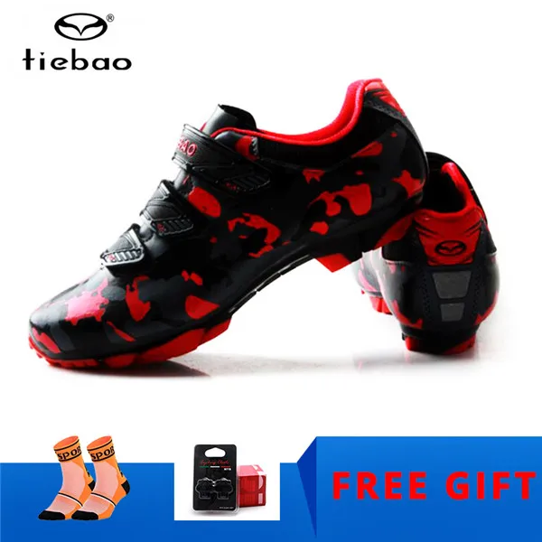 1719 red with gift TIEBAO велосипедная обувь sapatilha ciclismo mtb мужские кроссовки женские горный велосипед zapatillas deportivas mujer Спортивная велосипедная обувь - Цвет: 1719 red with gift