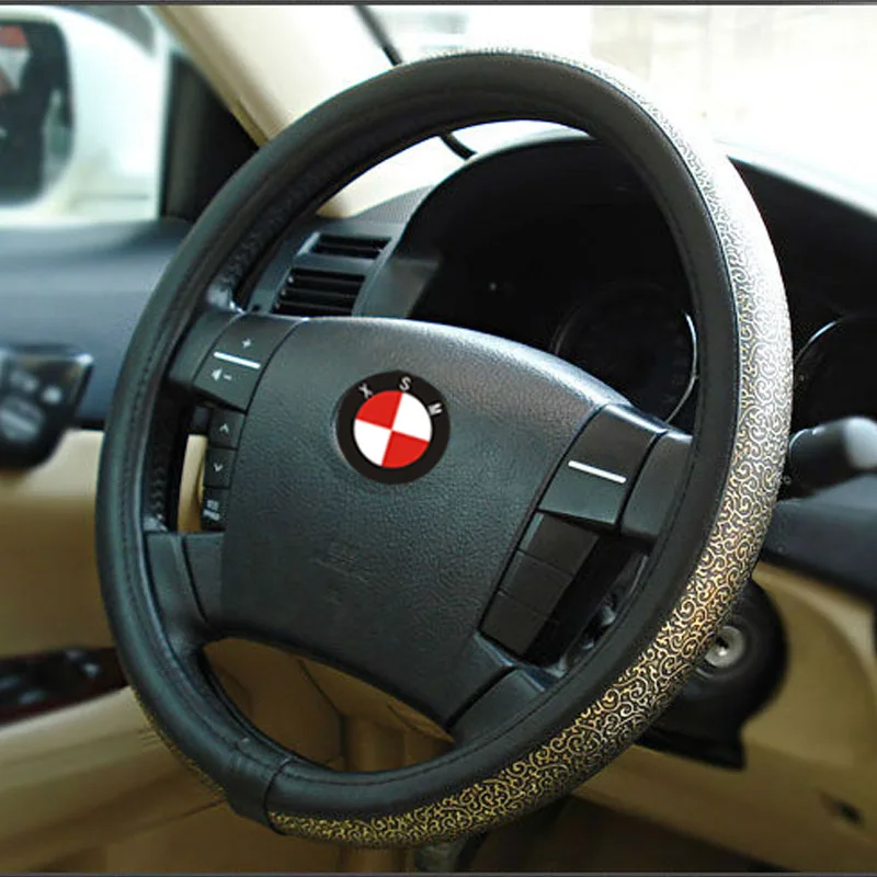 Четыре сезона pu кожаный резной чехол рулевого колеса автомобиля ступицы авто