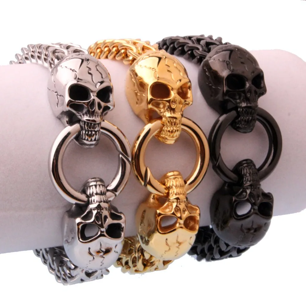 Мужские браслеты с черепами из нержавеющей стали|Цепочки и браслеты| |